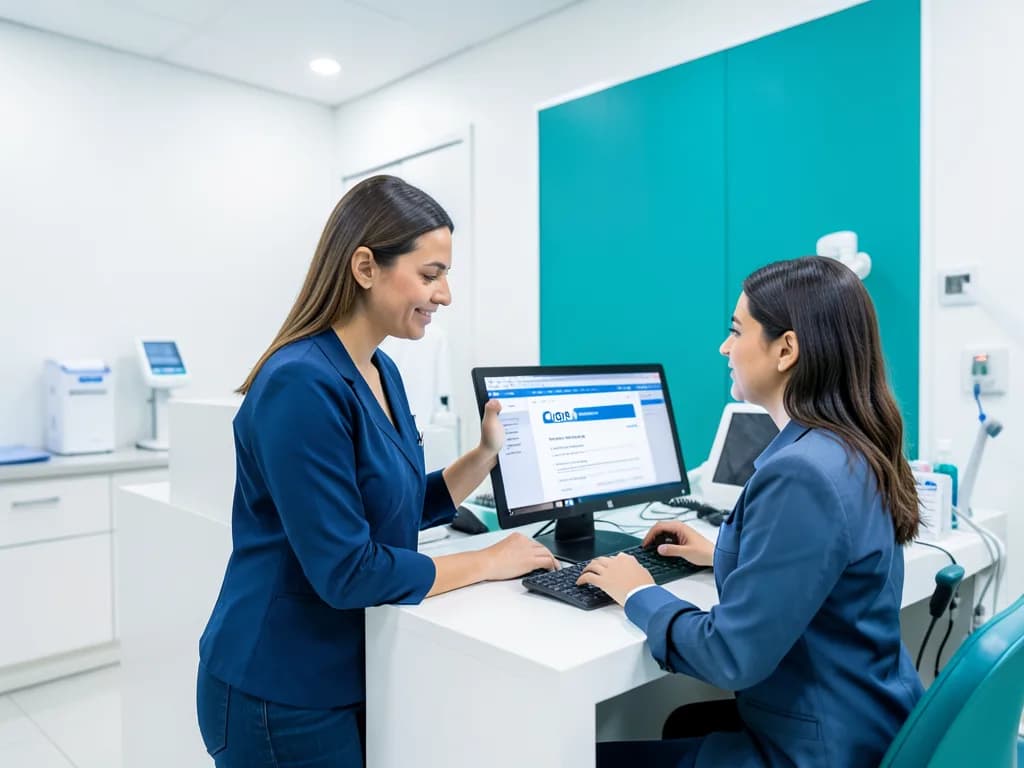Patient confirming Cigna coverage at a Dubai dental clinic
