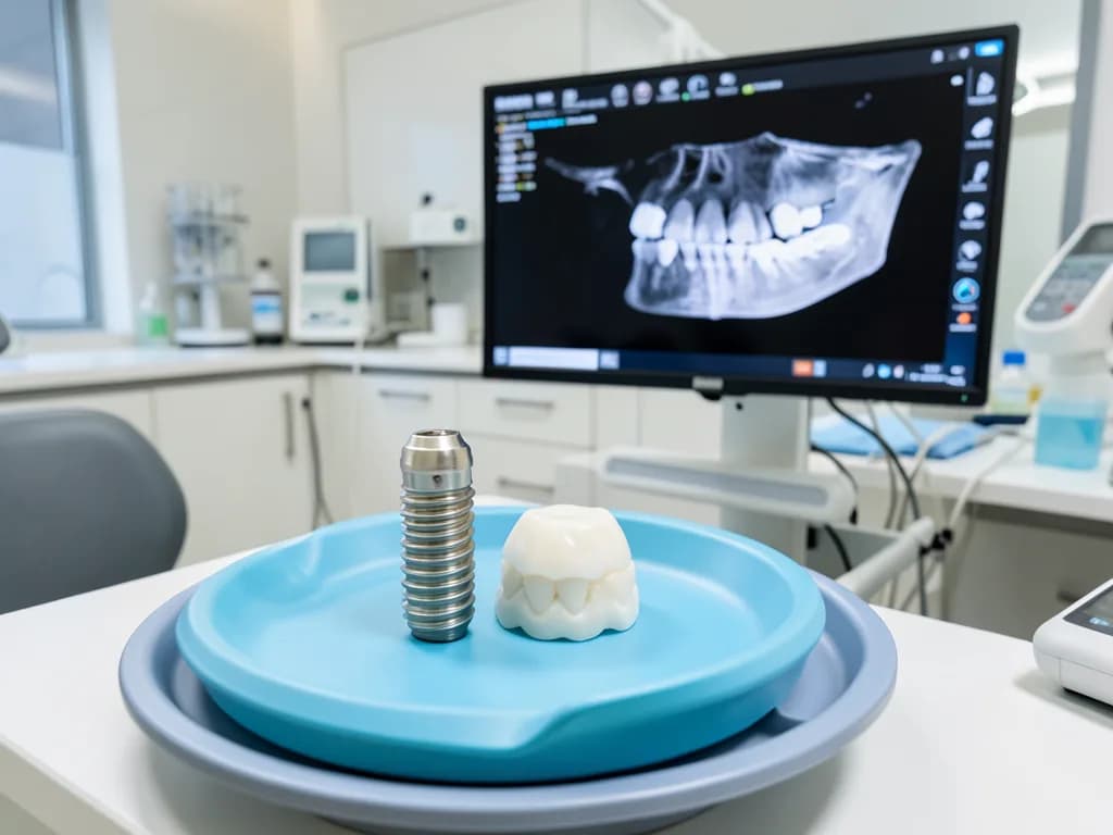 Dental implant procedure in Dubai showing titanium post placed in jawbone by DHA-licensed specialist