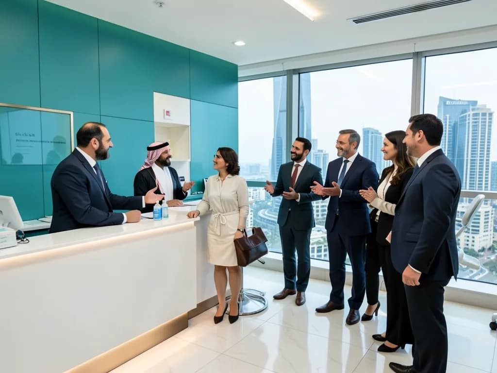Bahraini patient visiting a Dubai dental clinic for specialist implant and cosmetic treatment