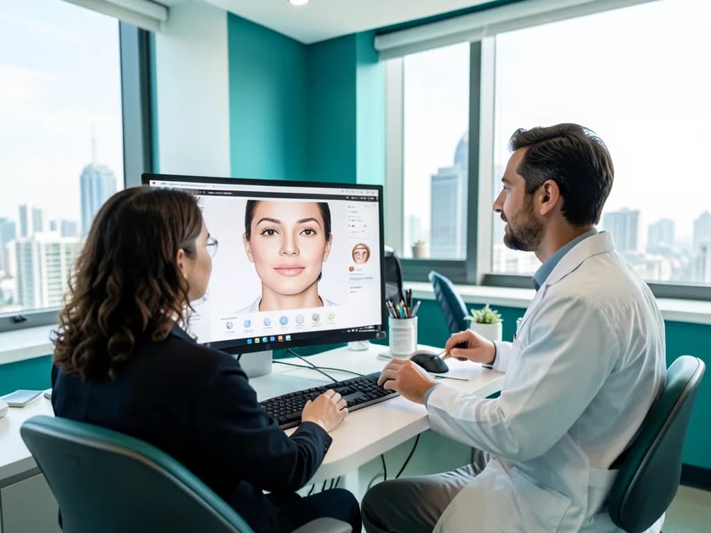 German patient consulting with a dentist in Dubai for implants and cosmetic dental work