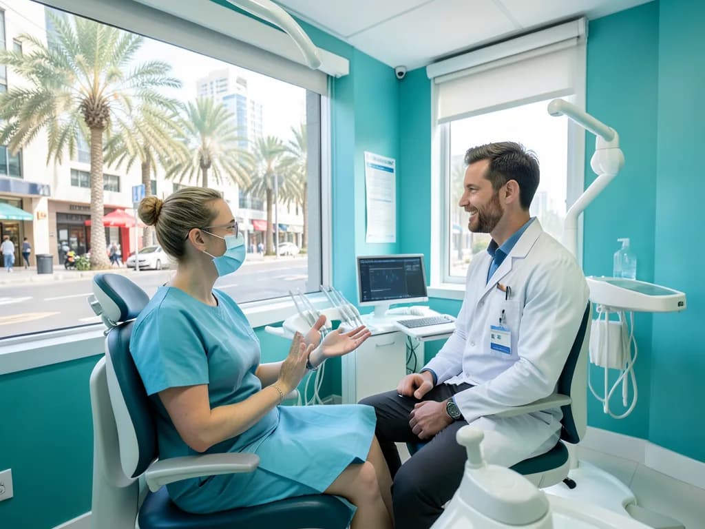 British expat receiving dental treatment at a DHA-licensed clinic in Dubai