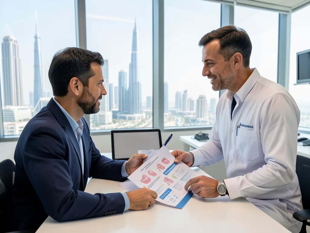 American patient comparing dental costs and receiving treatment in Dubai