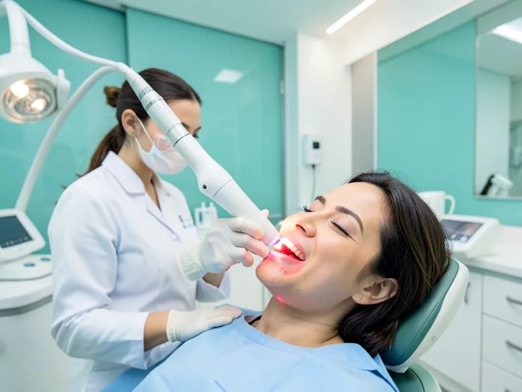 Before and after gummy smile correction showing laser gum contouring results in Dubai