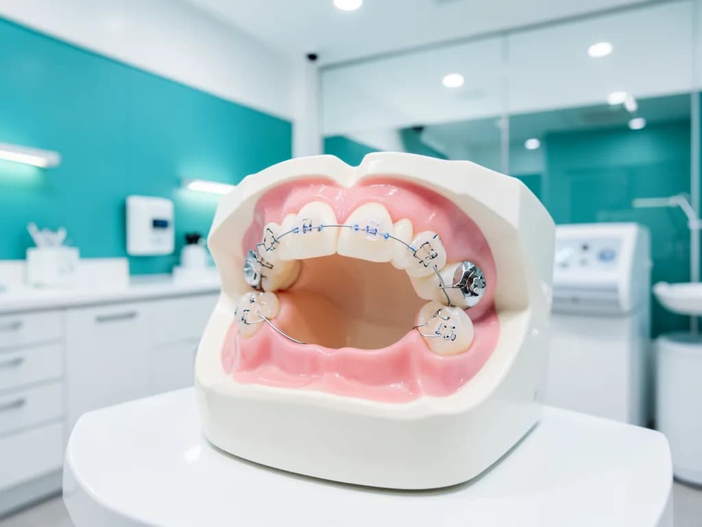 Incognito lingual braces fitted behind the teeth showing completely hidden orthodontic treatment in Dubai