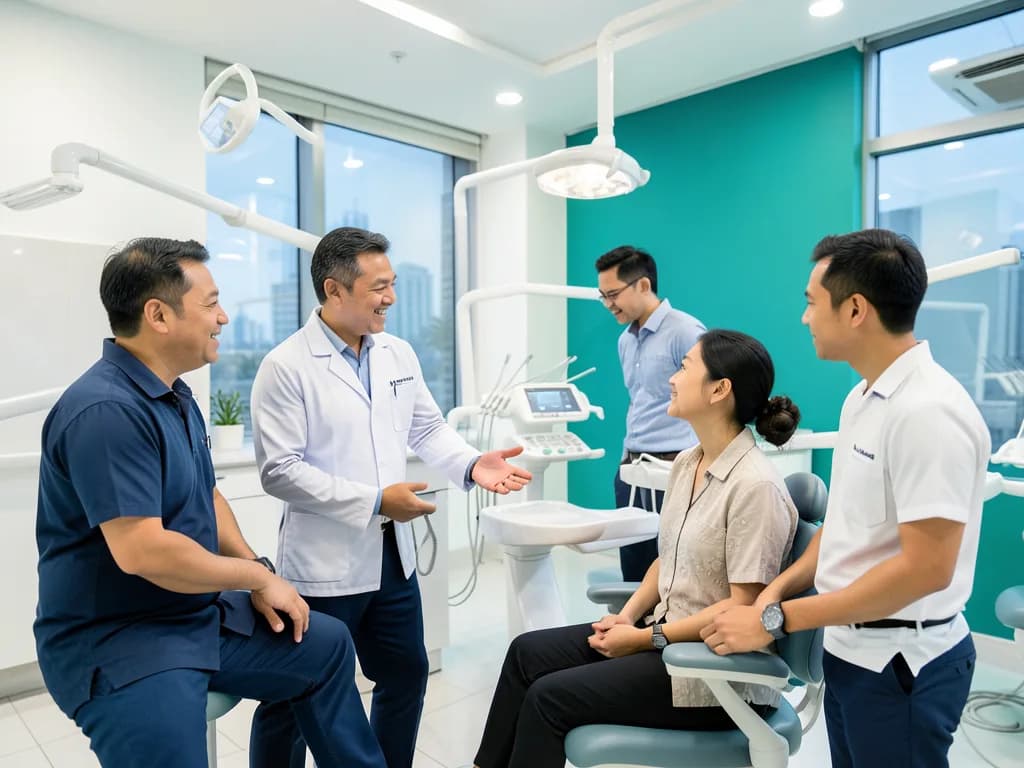 Indonesian-speaking dentist providing dental care to a Bahasa Indonesia patient in Dubai