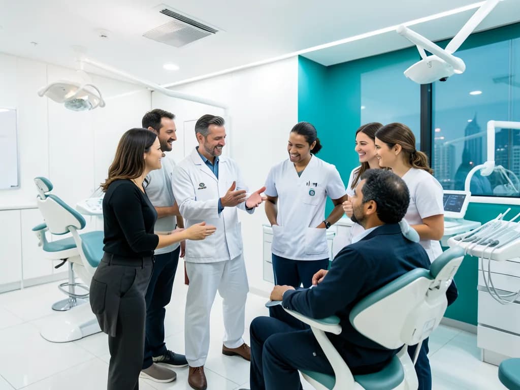 Italian-speaking dentist consulting with a patient at a Dubai dental clinic