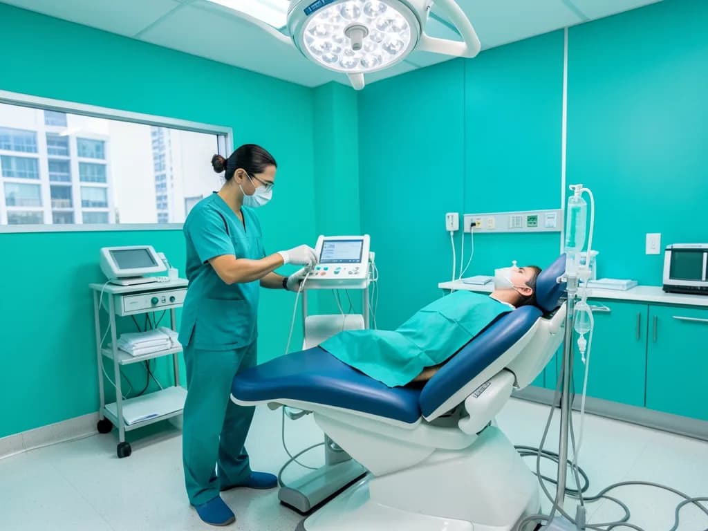 IV sedation dentistry setup in a Dubai dental clinic for pain-free treatment