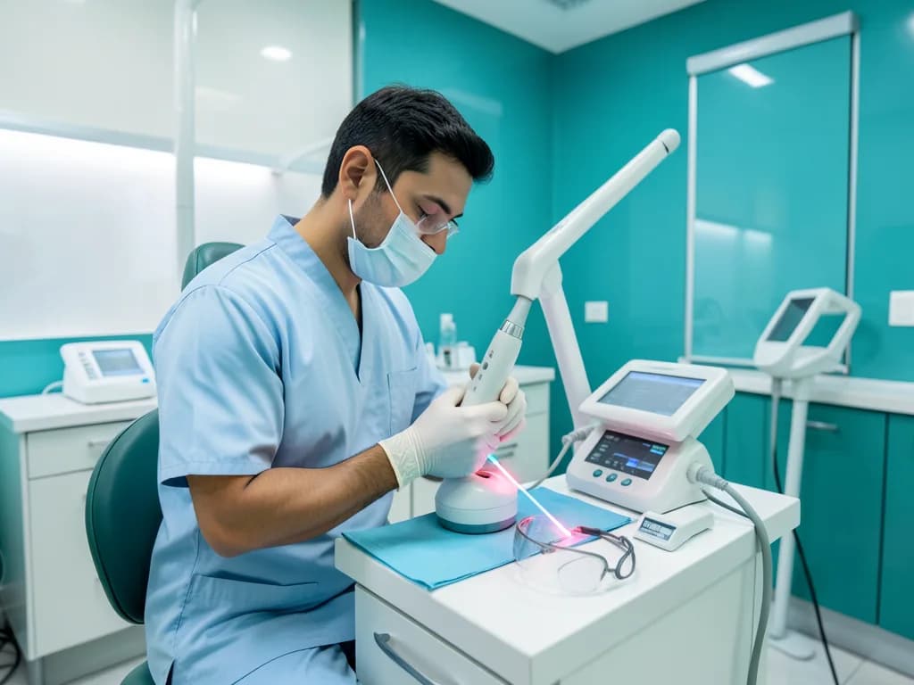 Dental laser equipment used for gum treatment and cavity detection in Dubai
