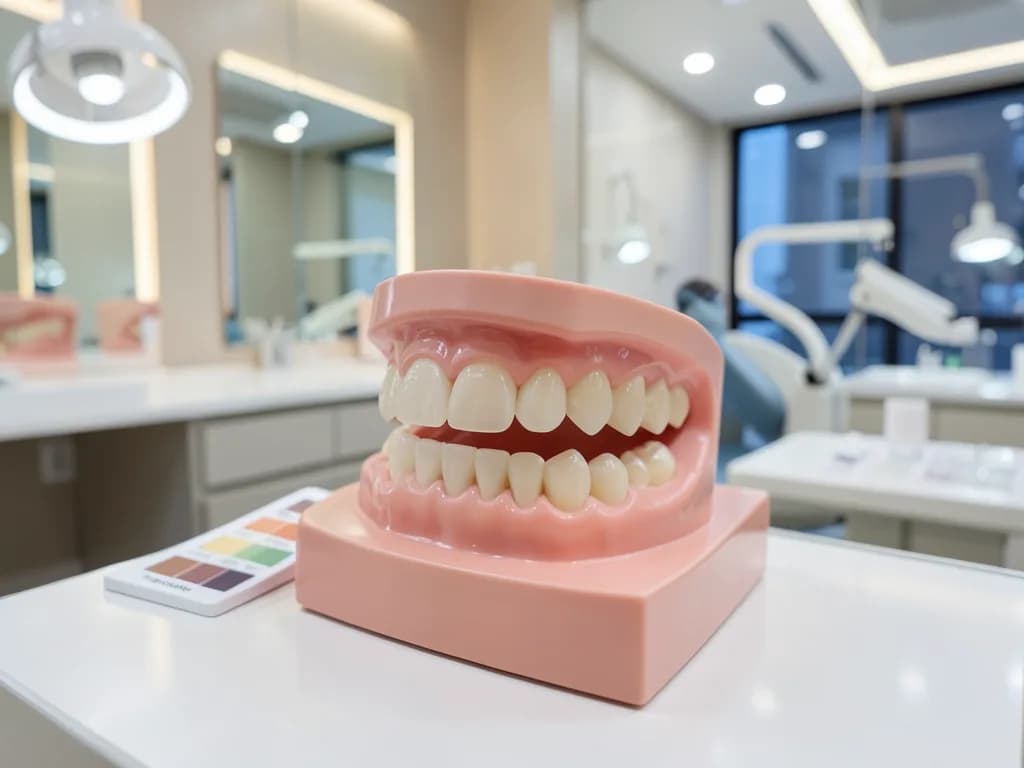 Ultra-thin Lumineers porcelain veneers being placed on teeth at a Dubai dental clinic