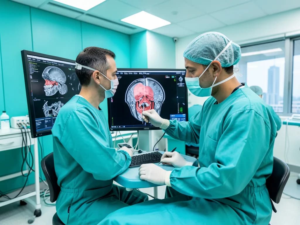 Maxillofacial surgeon performing oral and jaw surgery in a Dubai hospital