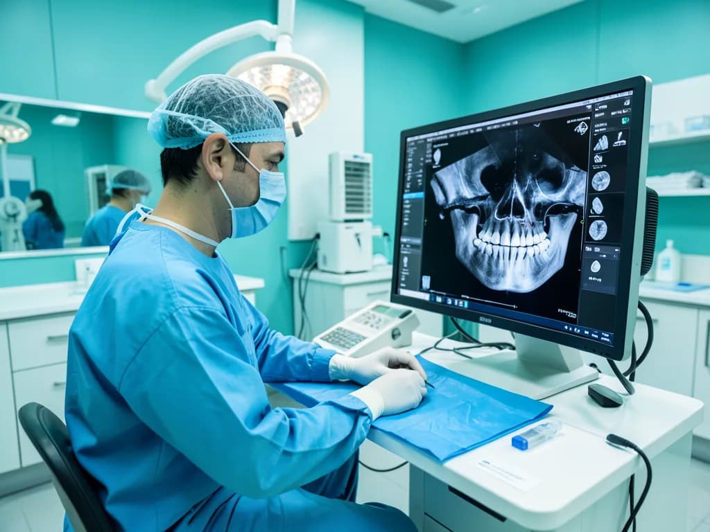 Oral and maxillofacial surgeon performing a dental surgical procedure in Dubai