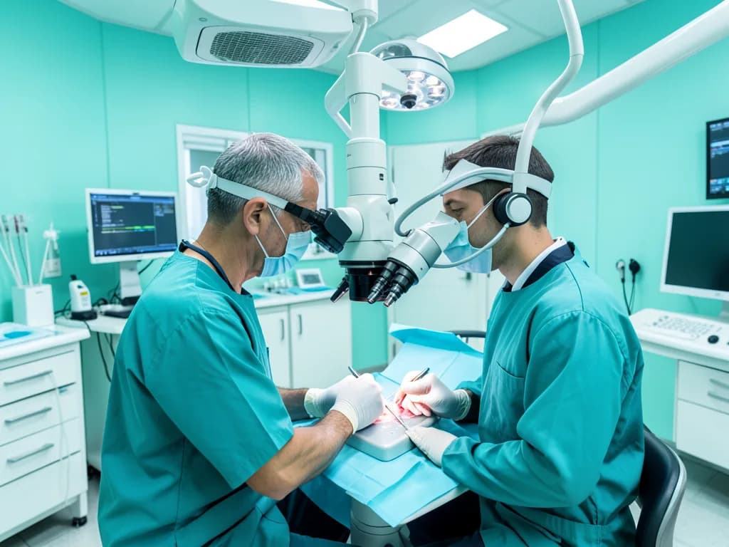 Endodontist performing root canal treatment on a patient at a Dubai dental clinic