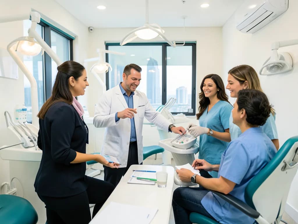 Russian-speaking dentist consulting with a patient at a Dubai dental clinic