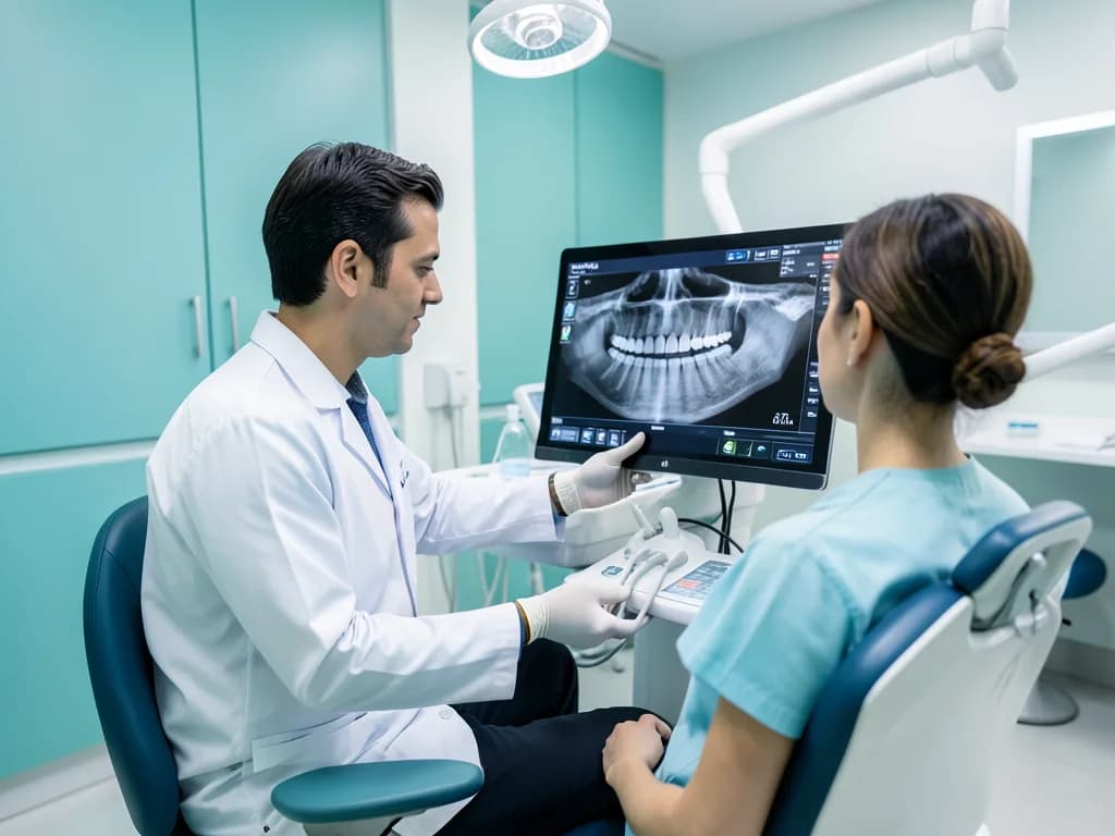 X-ray showing impacted wisdom tooth causing pain with extraction options in Dubai