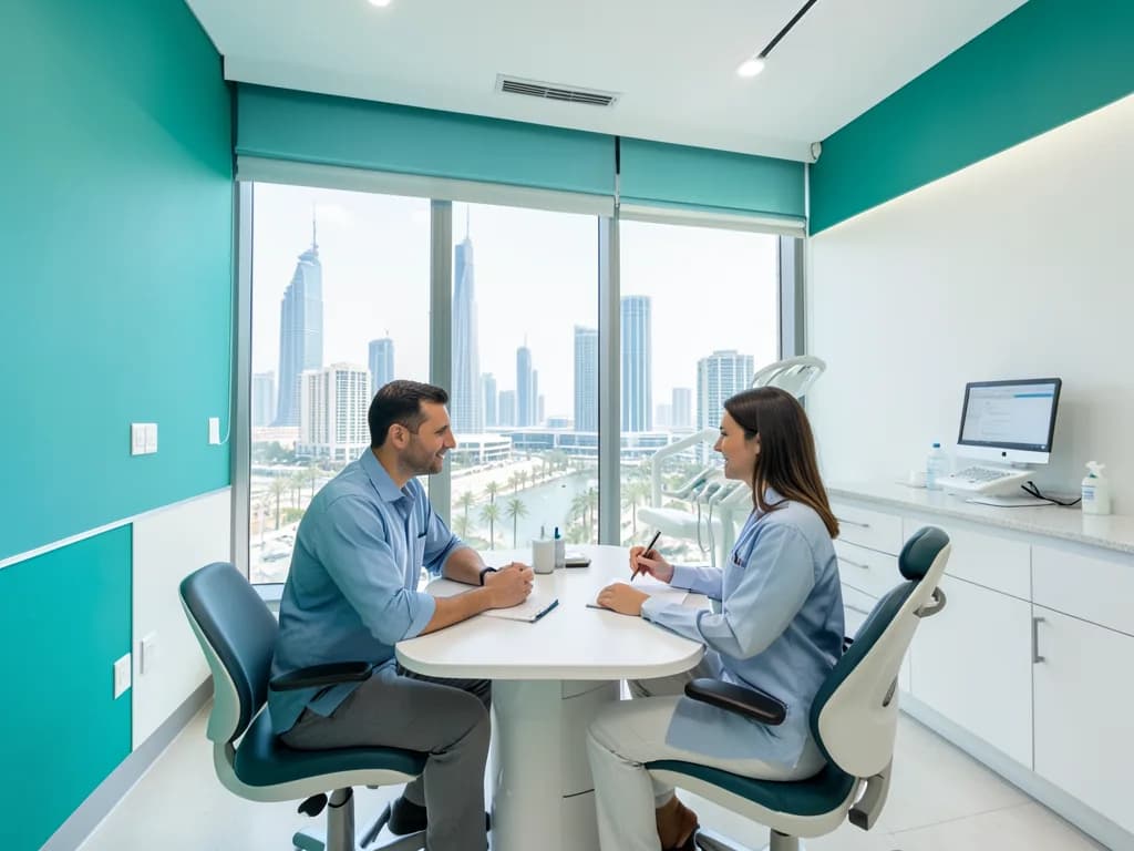 Egyptian patient receiving dental care at a DHA-licensed clinic in Dubai