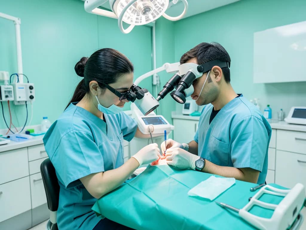 Gum recession treatment showing connective tissue graft procedure at a Dubai periodontal clinic